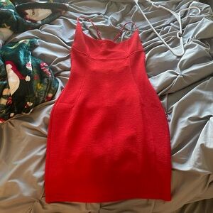 Selfie Leslie Open Back Red Mini Dress